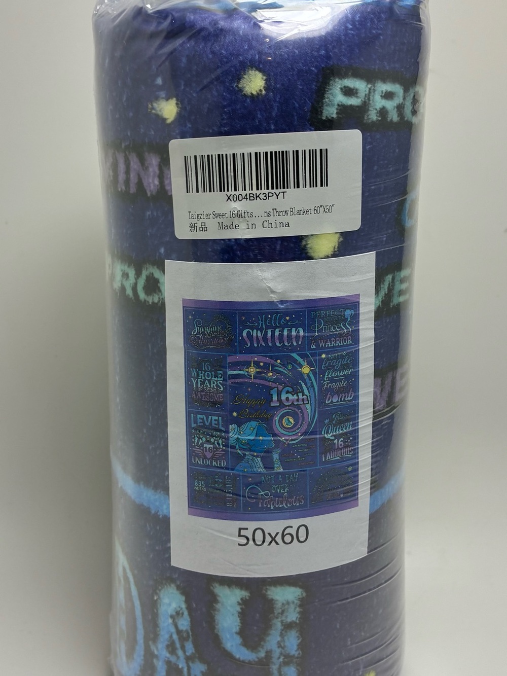 Taigzier Sweet 16th Throw Blanket - 50 X 60 New